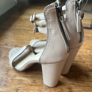 Nude block heels